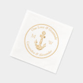 Nautical Anchor Wedding 箔ナプキン (左)