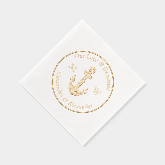 Nautical Anchor Wedding 箔ナプキン (右)
