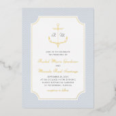 Nautical Anchor Wedding 箔招待状 (正面)