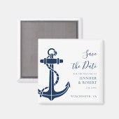 Nautical Anchor Wedding Save the Date マグネット (正面/裏面)