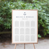 Nautical Anchor Wedding Seating Chart ポスター