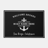 Nautical Anchor Welcome Aboard Personalized ドアマット (正面)