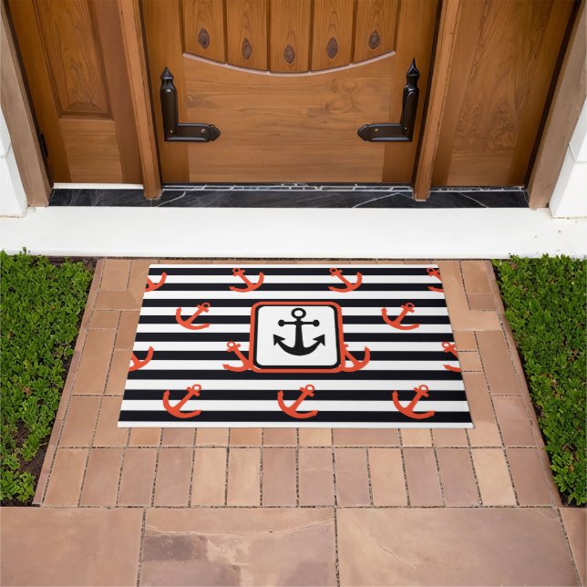 Nautical Anchors Away   Doormat ドアマット (室外)