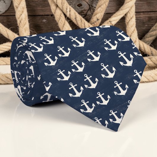 Nautical Anchors Custom Necktie ネクタイ