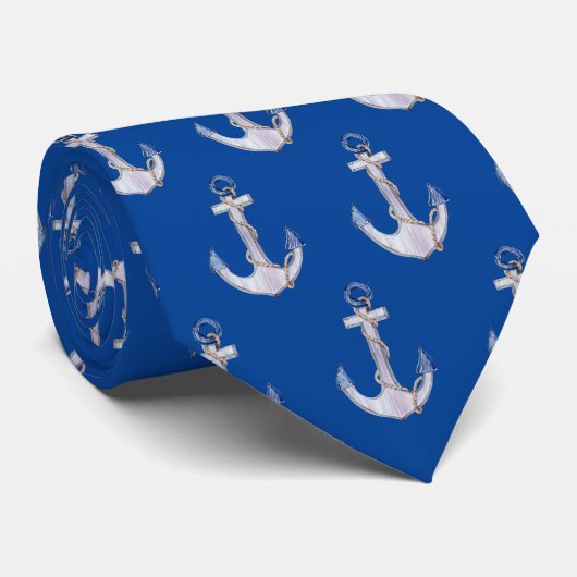Nautical Anchors On Blue ネクタイ (ロール)