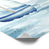 Nautical Baby On Board Shower Welcome Sign ポスター (角)