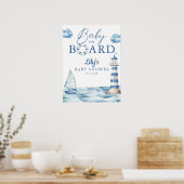 Nautical Baby On Board Shower Welcome Sign ポスター (キッチン)