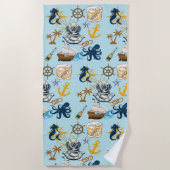Nautical Bachelor Party ビーチタオル (正面)