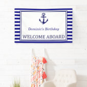 Nautical Banner - Navy - Anchor 横断幕 (インサイチュ)