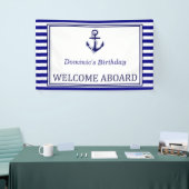 Nautical Banner - Navy - Anchor 横断幕 (トレードショー)