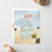 Nautical Beach Ocean Lifebuoy Birth Announcement ノートカード (正面/裏面インサイチュ)