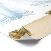 Nautical Beach Seagull With A Hat Laundry Nursery ポスター (角)