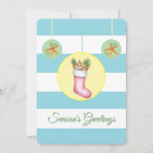 Nautical Beach Themed Holiday Card シーズンカード (正面)
