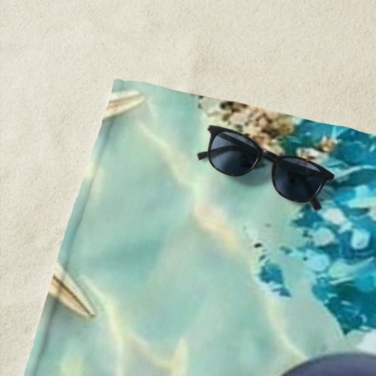 Nautical Beach Towel with Blue Anchor  ビーチタオル (インサイチュ)