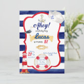 Nautical Birthday Invitation 招待状 (スタンド正面)