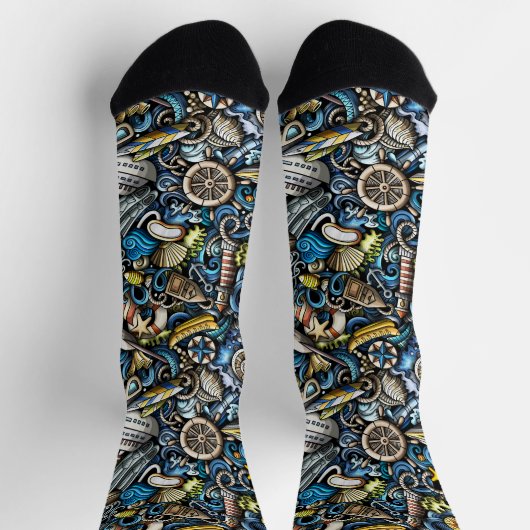 Nautical Blue ソックス (上部)