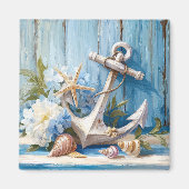 Nautical Blue Anchor Fridge Magnet マグネット (正面)
