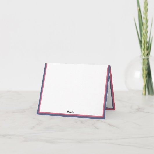 Nautical Blue Anchor With Red and White Stripe Bow ノートカード (裏面)