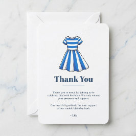 Nautical Blue And White Sailor Dress Party  サンキューカード