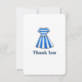 Nautical Blue And White Sailor Dress Party サンキューカード (裏面)