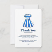 Nautical Blue And White Sailor Dress Party サンキューカード (正面)