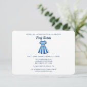 Nautical Blue And White Sailor Dress Party QR Code 出欠カード (スタンド正面)
