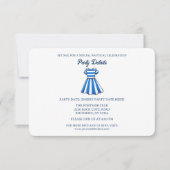 Nautical Blue And White Sailor Dress Party QR Code 出欠カード (正面)