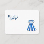 Nautical Blue And White Sailor Dress Party RSVP エンクロージャーカード (裏面)