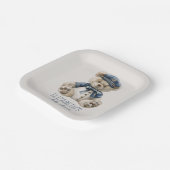 Nautical Blue Baby Bear Baby Shower ペーパープレート (傾斜あり)