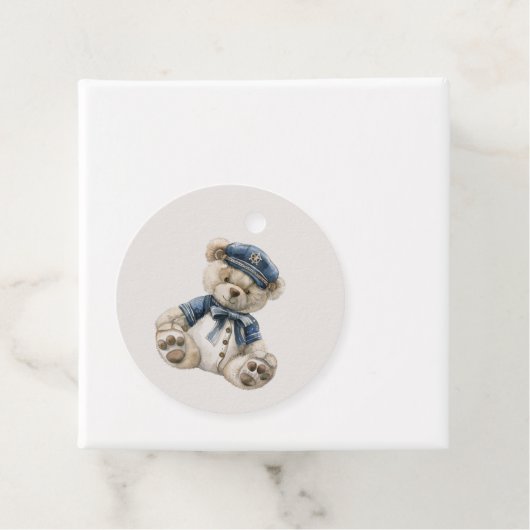 Nautical Blue Baby Bear Personalized フェイバータグ (インサイチュ)