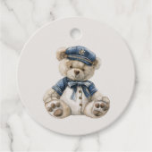 Nautical Blue Baby Bear Personalized フェイバータグ (正面)