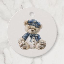 Nautical Blue Baby Bear Personalized フェイバータグ
