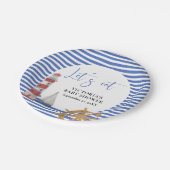 Nautical Blue Baby Shower ペーパープレート (アングル)