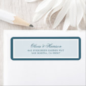 Nautical Blue Elegant Wedding Return Address Label ラベル (インサイチュ)