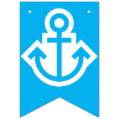Nautical Blue Happy Birthday Anchor  バンティングフラッグ (第1の旗)