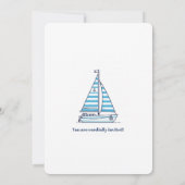 Nautical Blue Sailboat Birthday Party Invitation 招待状 (裏面)