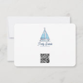 Nautical Blue Sailboat Birthday QR Code 出欠カード (裏面)