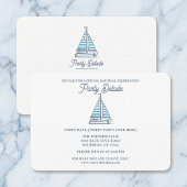 Nautical Blue Sailboat Birthday QR Code 出欠カード