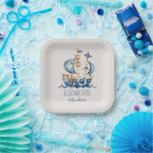 Nautical Blue Sailing Ship Baby Shower ペーパープレート (パーティー)