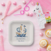 Nautical Blue Sailing Ship Baby Shower ペーパープレート (パーティー)