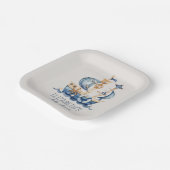 Nautical Blue Sailing Ship Baby Shower ペーパープレート (傾斜あり)