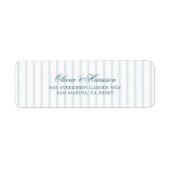 Nautical Blue Stripe Elegant Return Address Labels ラベル (正面)