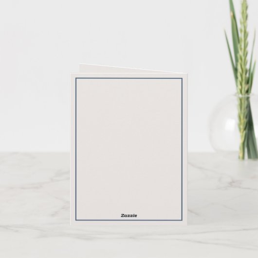 Nautical Blue Watercolor Ship Personalized ノートカード (裏面)