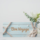 Nautical Blue Wood Rope Starfish Sailing カード (スタンド正面)