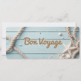 Nautical Blue Wood Rope Starfish Sailing カード