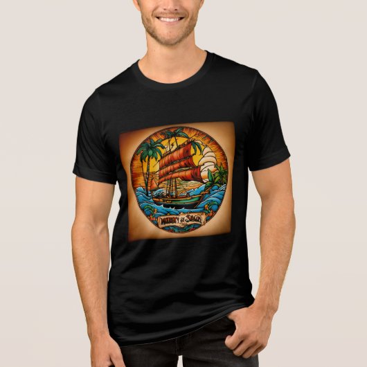 #Nautical #BoatデザインT男性へシャツ/女性» トライブレンドＴシャツ (正面)