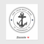 Nautical Boat Anchor and Name Boating Custom シール (シート)