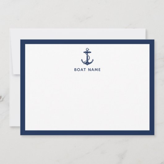 Nautical Boat Anchor and Name Custom ノートカード (正面)