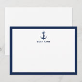 Nautical Boat Anchor and Name Custom ノートカード (正面/裏面)