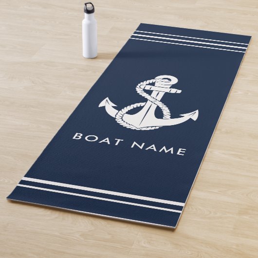 Nautical Boat Anchor and Name Custom ヨガマット (インサイチュ)